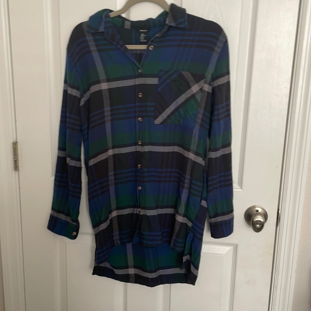 Long plaid shirt